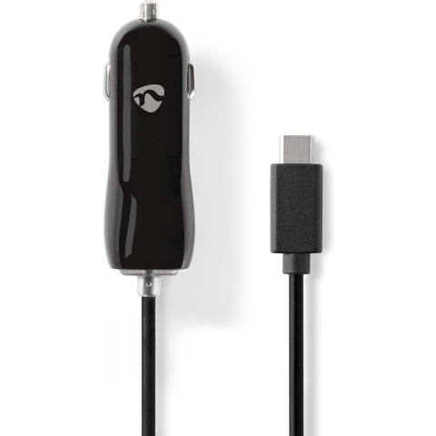 Nedis CCHAC300ABK Auto-oplader 3,0 A Vaste Kabel Usb-c Zwart