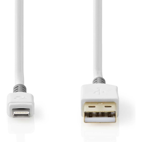 Nedis CCBW39300WT10 Data- En Oplaadkabel Apple Lightning 8-pins Male - Usb A Male 1,0 M Wit