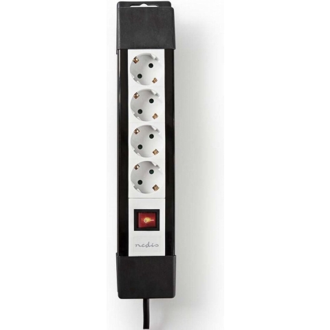 Nedis EXSO430F1PRO Stekkerdoos Beveiligd Contact 4-weg 3,00 M Zwart/wit