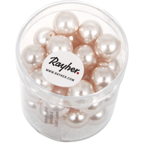 105x stuks roze parel glaskralen 10 mm -