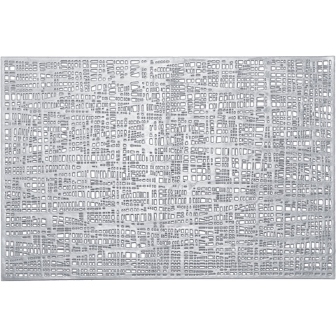 Zeller Design Placemats - 6x - Glanzend Zilver - Rechthoekig - 30 x 45 cm - Kunststof -