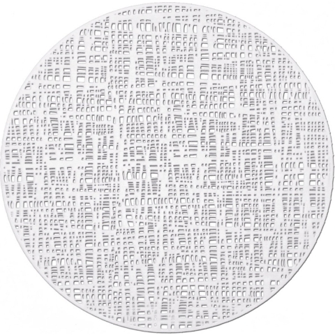Zeller placemat Circle - 6x - glanzend wit - kunststof - rond - Dia 38 cm - onderlegger -