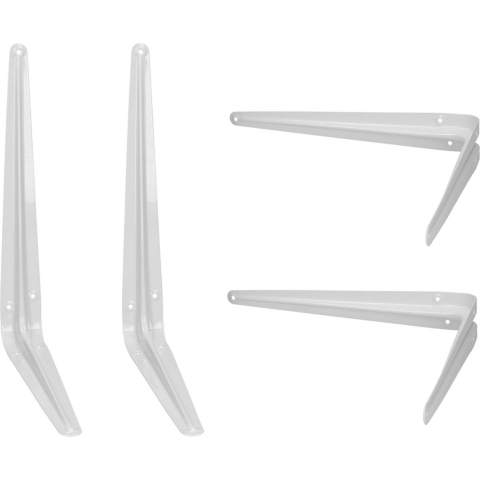 6x stuks plankdrager / plankdragers wit staal 25 x 20 cm -