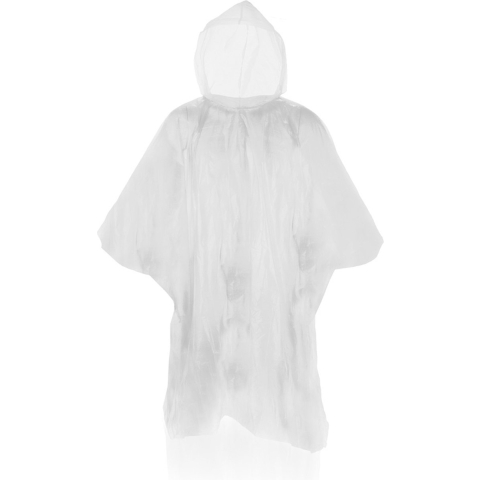 Pakket van 15x stuks wegwerp regenponcho wit One size -