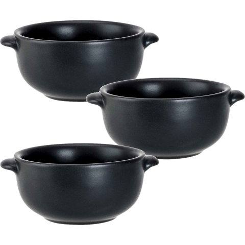 Cosy & Trendy kleine tapas/amuse soepkommetje - Set van 4x stuks - zwart -10 cm -