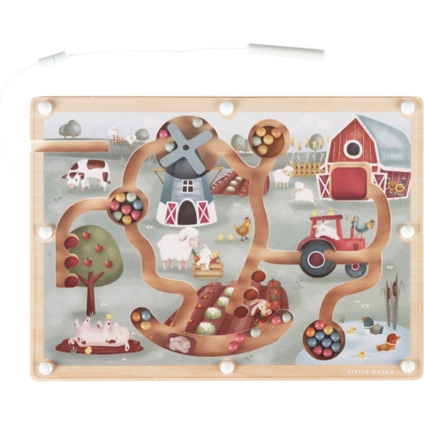 Little Dutch Farm Houten Magnetisch Doolhof