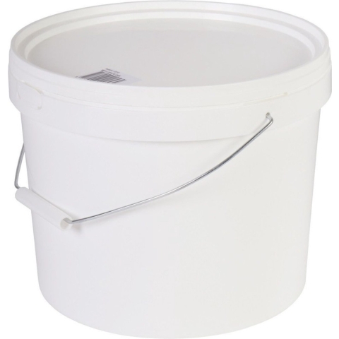 Emmer met deksel en handvat - 3x stuks - Wit - 10 liter - Huishouden - Tuinieren - Emmers - Opslag -