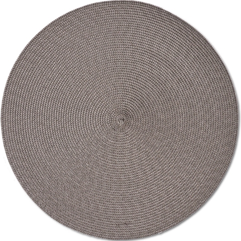 6x Ronde placemats mokka bruin geweven 38 cm -