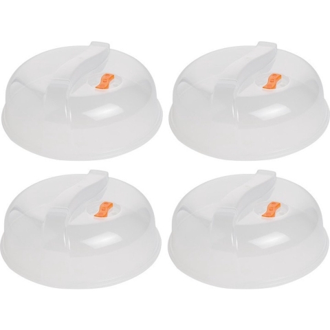 4x Magnetrondeksel/afdekschalen voor eten 26 cm -