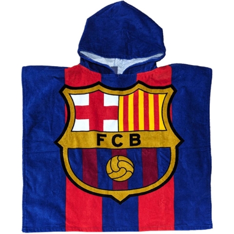 FC Barcelona Badponcho 60x120 cm Blauw/Rood