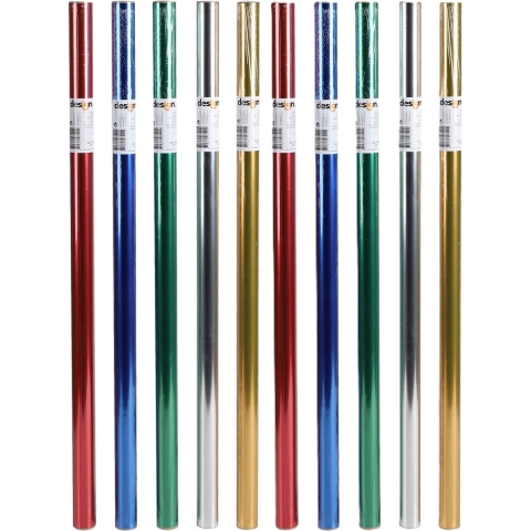 Rollen inpakpapier/cadeaupapier - 10x stuks - feest/verjaardag - 150 x 70 cm - metallic papier -