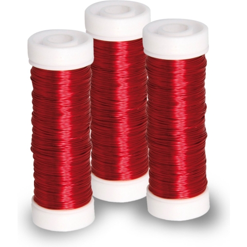 Sieraden maken draad - 3x - rood - 0.3 mm dik - 50 meter snoer - haakdraad -