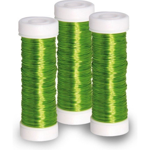 Sieraden maken draad - 3x - groen - 0.3 mm dik - 50 meter snoer - haakdraad -