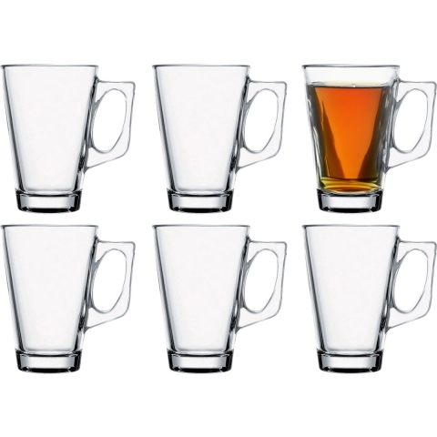 Pasabahce Koffie/thee glazen Ceylon - set 6x stuks - transparant glas - 250 ml -