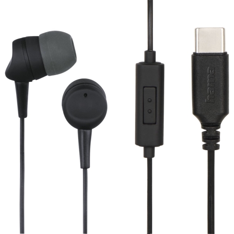 Hama Oordopjes Sea In-ear Microfoon Kabel-knikbescherming USB-C Zwart