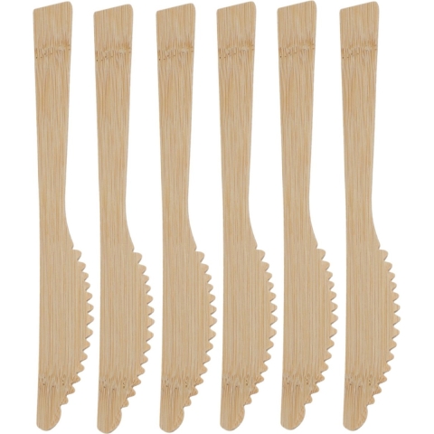 BBQ/verjaardag/camping bestek - messen - 108x - bamboe - 17 cm - wegwerp -