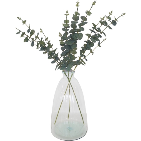 Kunstbloem/kunsttak Eucalyptus Cinera - 3x - 90 cm - lichtgroen - 5 takken - kunst zijdebloemen -