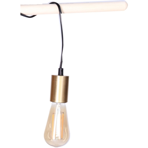 Fitting Goud - metaal - E27 - IP20 - 3M - hanglamp - 6 x 4.2 cm - inclusief LED Retro lamp -