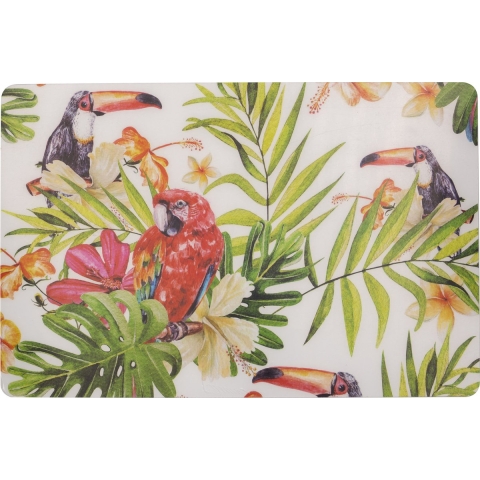 Cosy & Trendy Placemat rechthoekig - 6x - tropische toekan print - 29 x 44 cm -