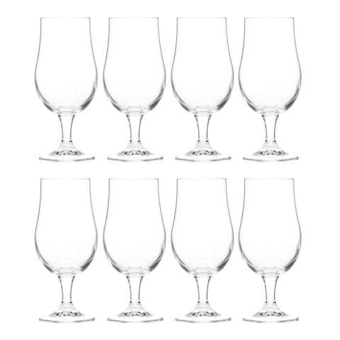 Cocktailglazen op voet - 8x stuks - glas - 370 ml - pina colada/sex on the beach glazen -