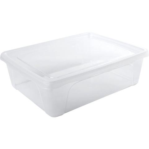 Voorraad/vershoudbakje laag - 6x - 2,5 liter - transparant - kunststof - 24 x 20 x 8 cm -