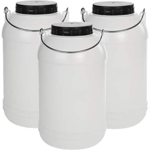 Jerrycan container voor vloeistof/voedsel/wecken - 3x - 5 liter - Kunststof - met draaidop - 16 x 3 -