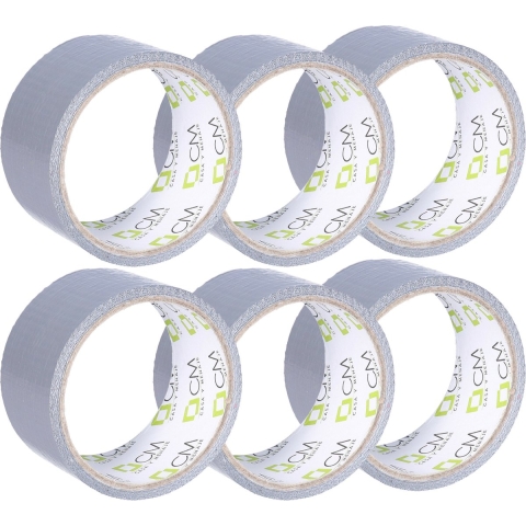 Duct tape - grijs - 6x rol - 48mm x 10m - binnen/buiten -