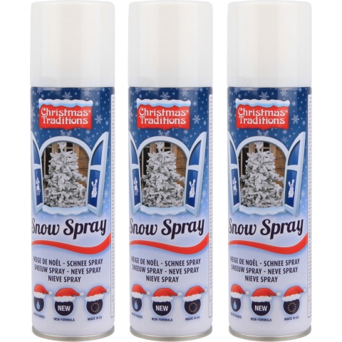 Sneeuwspray - 3x - spuitbus - 600 ml - spuitsneeuw - nepsneeuw - sneeuwversiering -