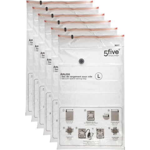 Vacuumzakken voor kleding/textiel - Vacuum opbergzakken - 6x stuks - transparant - 70 x 120 cm -