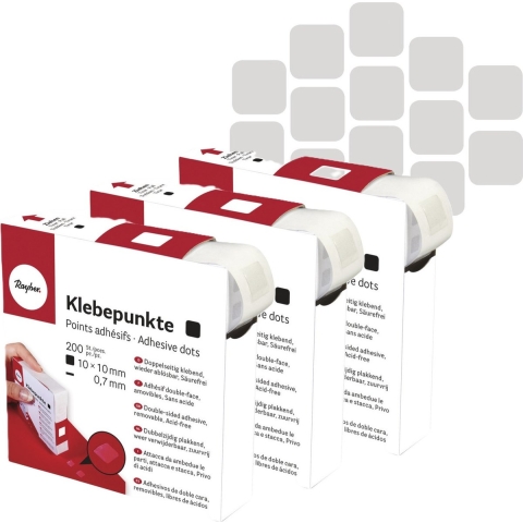 600x foto lijmdots zelfklevend - transparant - 10 x 10 mm - foto album plakkers/stickers -