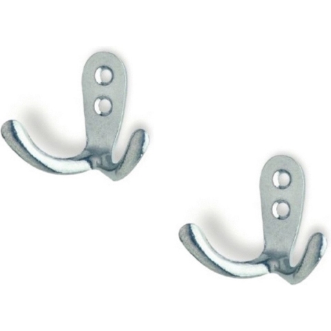 2x Luxe kapstokhaken / jashaken / kapstokhaakjes aluminium 4.5 x 2.8 cm -