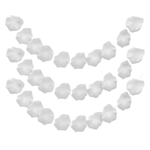 Chaks Rozenblaadjes slinger - 3x - wit - 10 bladeren - bruiloft/Valentijn - 180 cm -