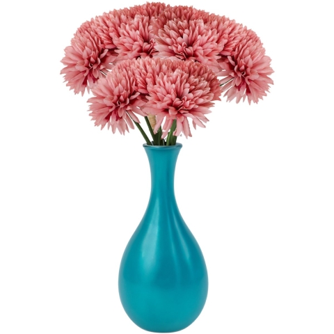 Chaks Kunstbloemen boeket dahlia - 3x - roze - 26 cm - bloemstuk - onderhoudsvrij -
