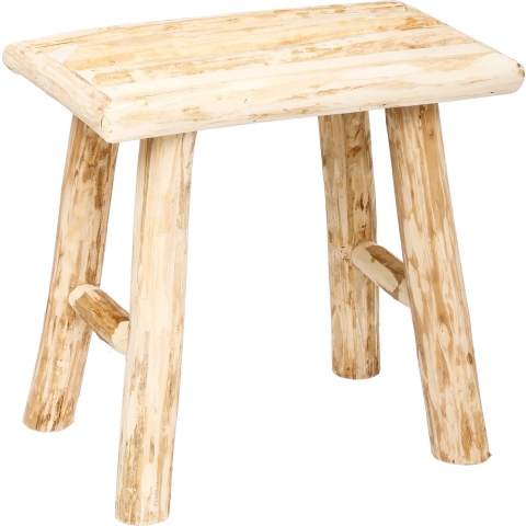 Zit krukje/bijzet stoel - hout - houtskleur - L23 x B34 x H31 cm -