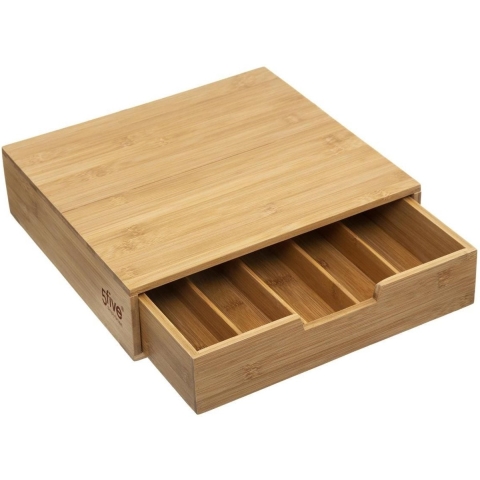 Koffie cups/capsule houder/dispenser lade - bamboe hout - 35 x 31 x 8 cm -