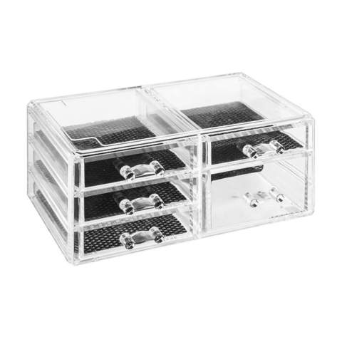 Sieraden/make-up organizer 5 lades rechthoek 24 x 11 cm van kunststof -