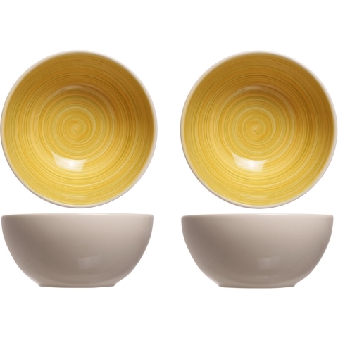 8x stuks rond schaaltje/kommetje Turbolino geel 14,5 cm -