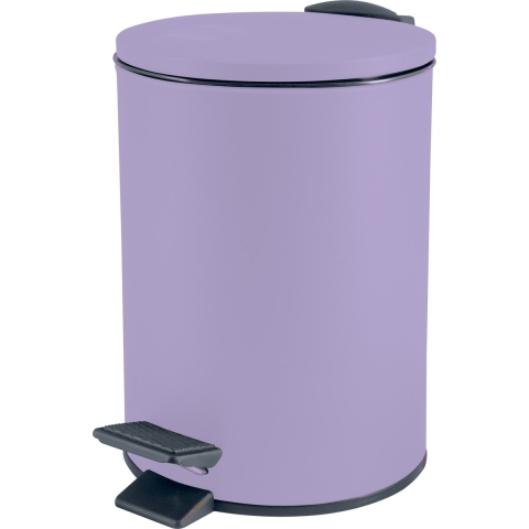 Pedaalemmer Cannes - lila paars - 3 liter - metaal - 17 cm - soft-close -