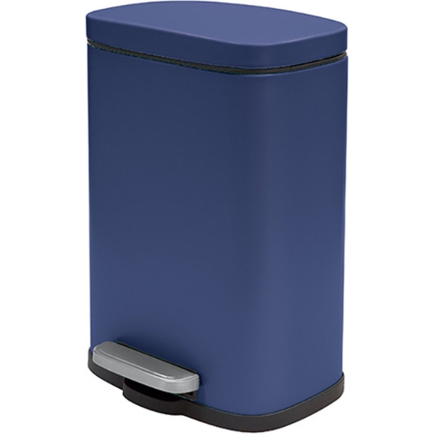 Pedaalemmer Venice - donkerblauw - 5 liter - metaal - 21 x 30 cm - soft-close - toilet/badkamer -