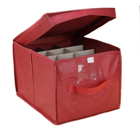 Kerstballen opruimen/opbergen opbergbox voor 24 kerstballen 30 x 39 cm -