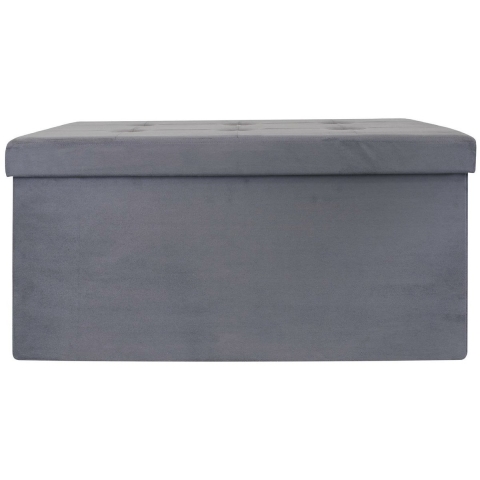 Hocker/poef opvouwbaar - grijs - Chique - polyester - 76 x 38 cm -