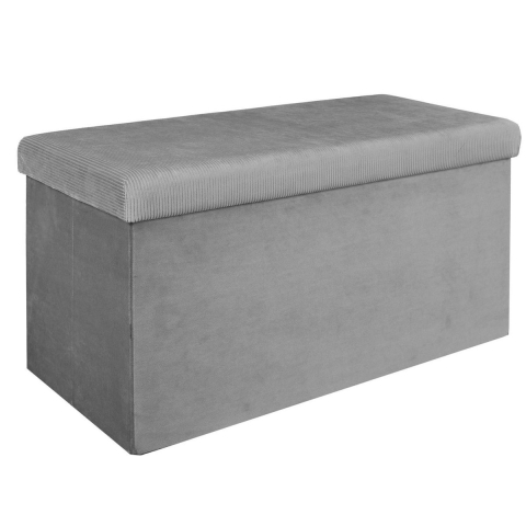 Hocker/poef opvouwbaar - grijs - Velvet - polyester/MDF - 76 x 38 cm -