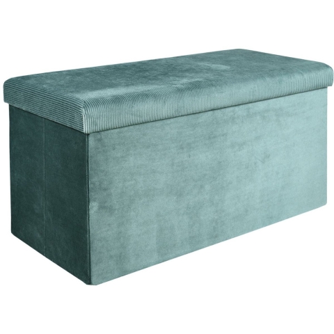 Hocker/poef opvouwbaar - blauw - Velvet - polyester/MDF - 76 x 38 cm -