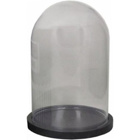 Floran Decoratie stolp - glas - houten zwart plateau - D22 x H30 cm -