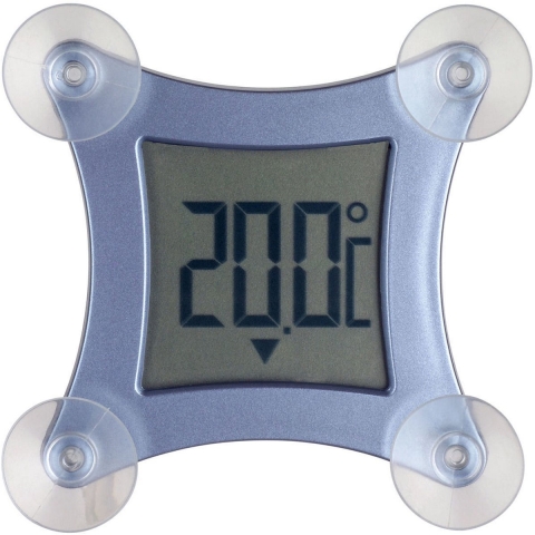 TFA Raam Thermometer - digitaal - grijs - 7 x 7 cm - buiten - inclusief batterij -