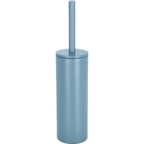 Luxe Toiletborstel in houder Cannes - lichtblauw - metaal - 40 x 9 cm - met binnenbak -