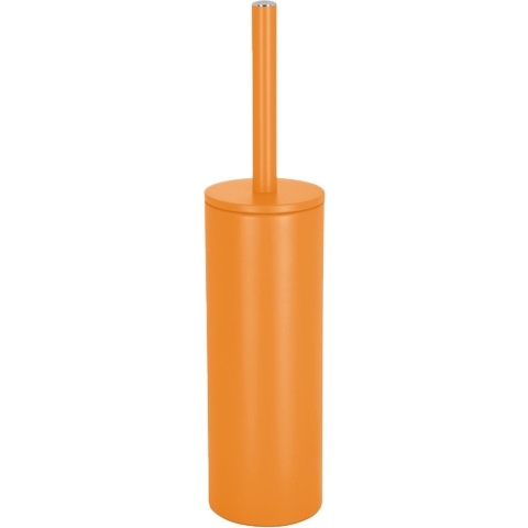 Luxe Toiletborstel in houder Cannes - oranje - metaal - 40 x 9 cm - met binnenbak -