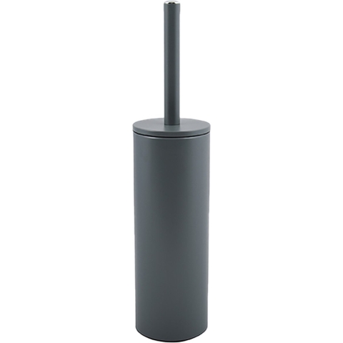 Luxe Toiletborstel in houder Cannes - donkergrijs - metaal - 40 x 9 cm - met binnenbak -