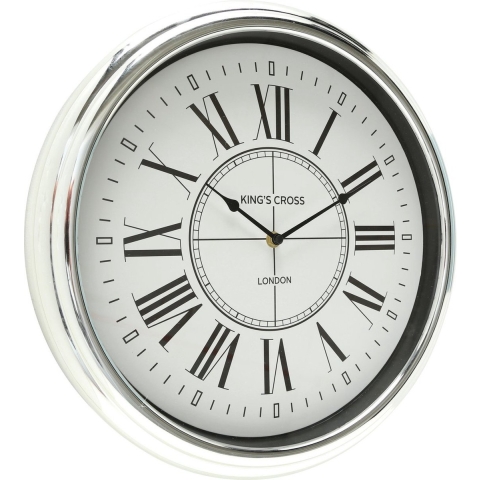 Wandklok Kendra Kings Cross - zilver - D 40 cm - Klokken - Wandklokken/muurklokken -