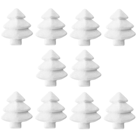 50x Hobby/DIY piepschuim kerstbomen 6 cm -